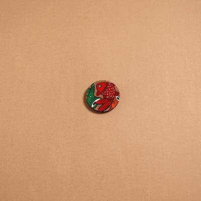 Patua handpainted wooden fridge magnet 110 - handcrafted