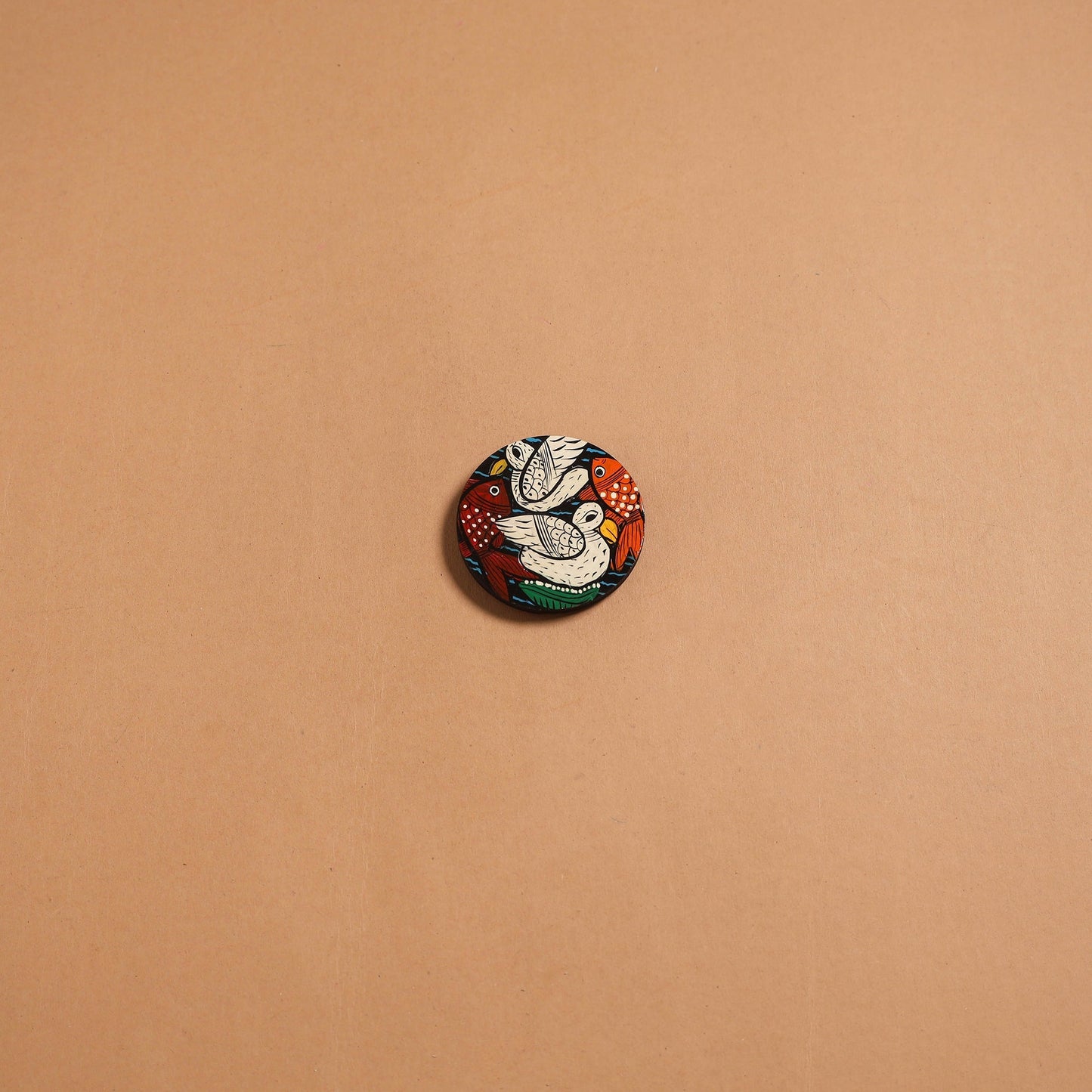 Patua handpainted wooden fridge magnet 117 - handcrafted