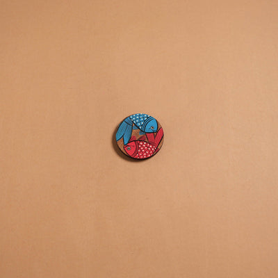 Patua handpainted wooden fridge magnet 119 - handcrafted