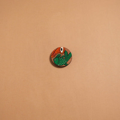 Patua handpainted wooden fridge magnet 120 - handcrafted