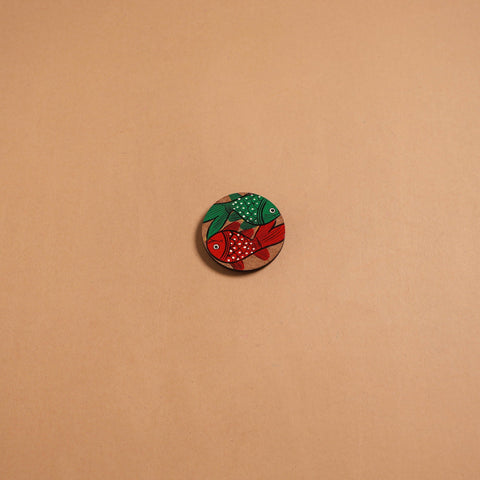 Patua handpainted wooden fridge magnet 121 - handcrafted