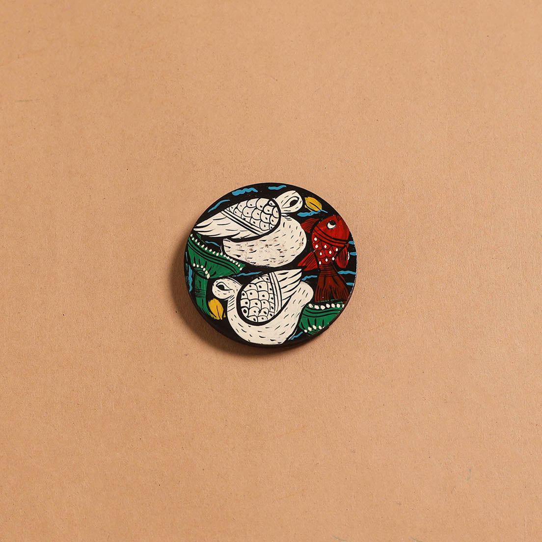 Patua handpainted wooden fridge magnet 124 - handcrafted