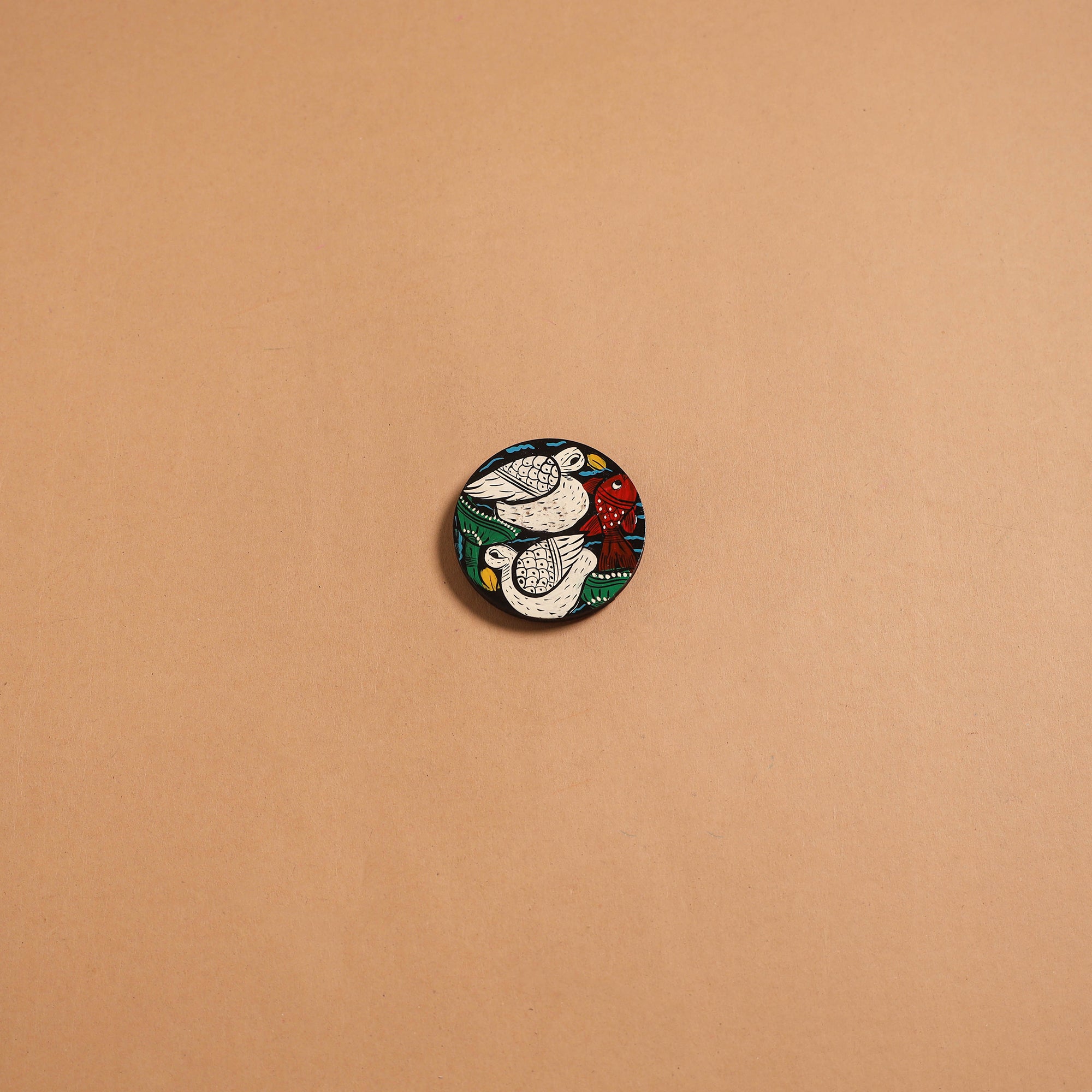 Patua handpainted wooden fridge magnet 124 - handcrafted