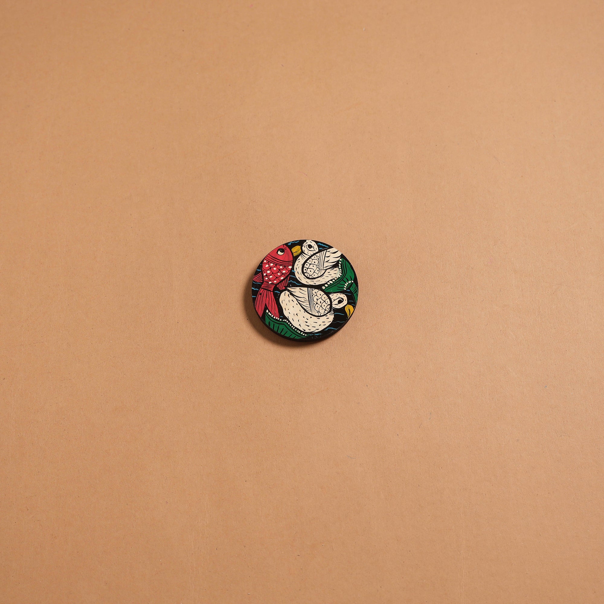 Patua handpainted wooden fridge magnet 125 - handcrafted