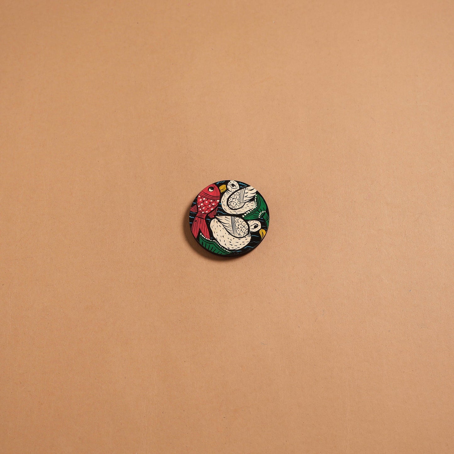 Patua handpainted wooden fridge magnet 125 - handcrafted