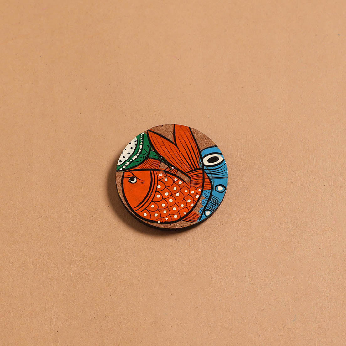 Patua handpainted wooden fridge magnet 128 - handcrafted