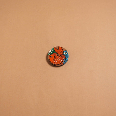 Patua handpainted wooden fridge magnet 128 - handcrafted