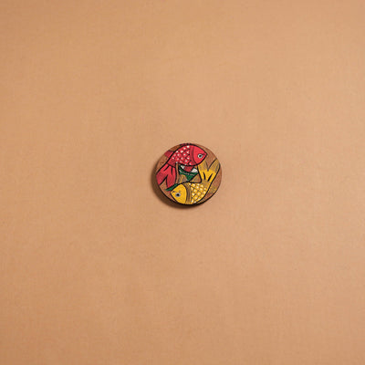 Patua handpainted wooden fridge magnet 129 - handcrafted
