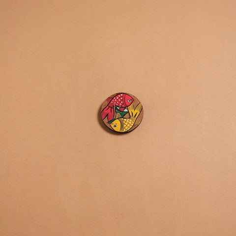 Patua handpainted wooden fridge magnet 129 - handcrafted