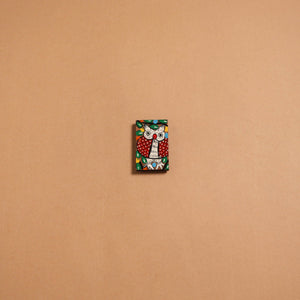 Patua handpainted wooden fridge magnet 131 - handcrafted
