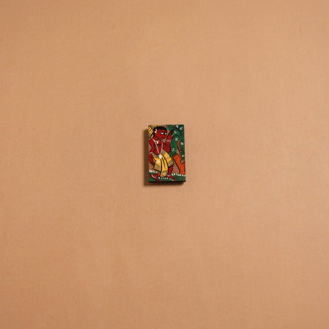 Patua handpainted wooden fridge magnet 135 - handcrafted