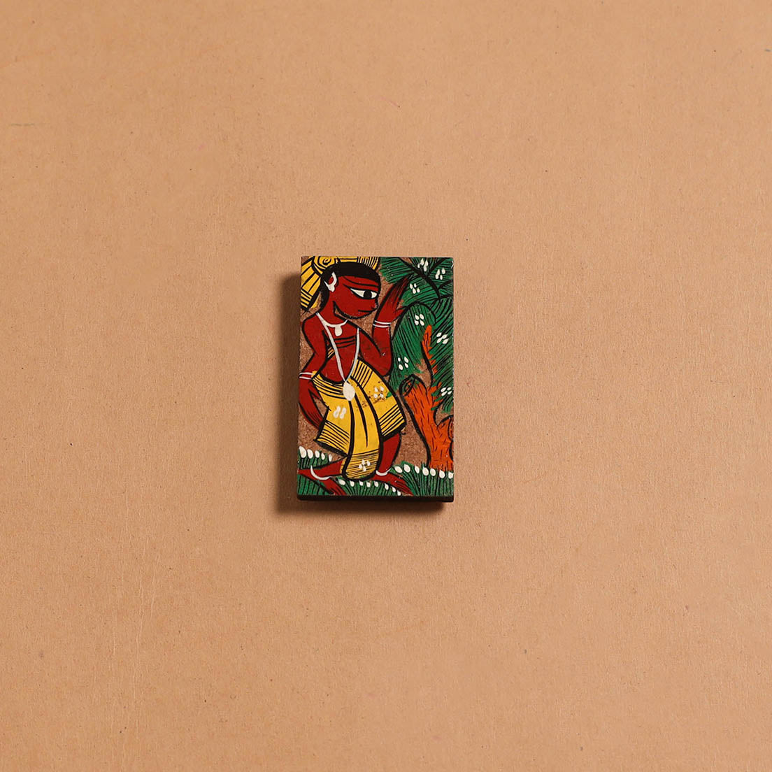 Patua handpainted wooden fridge magnet 135 - handcrafted
