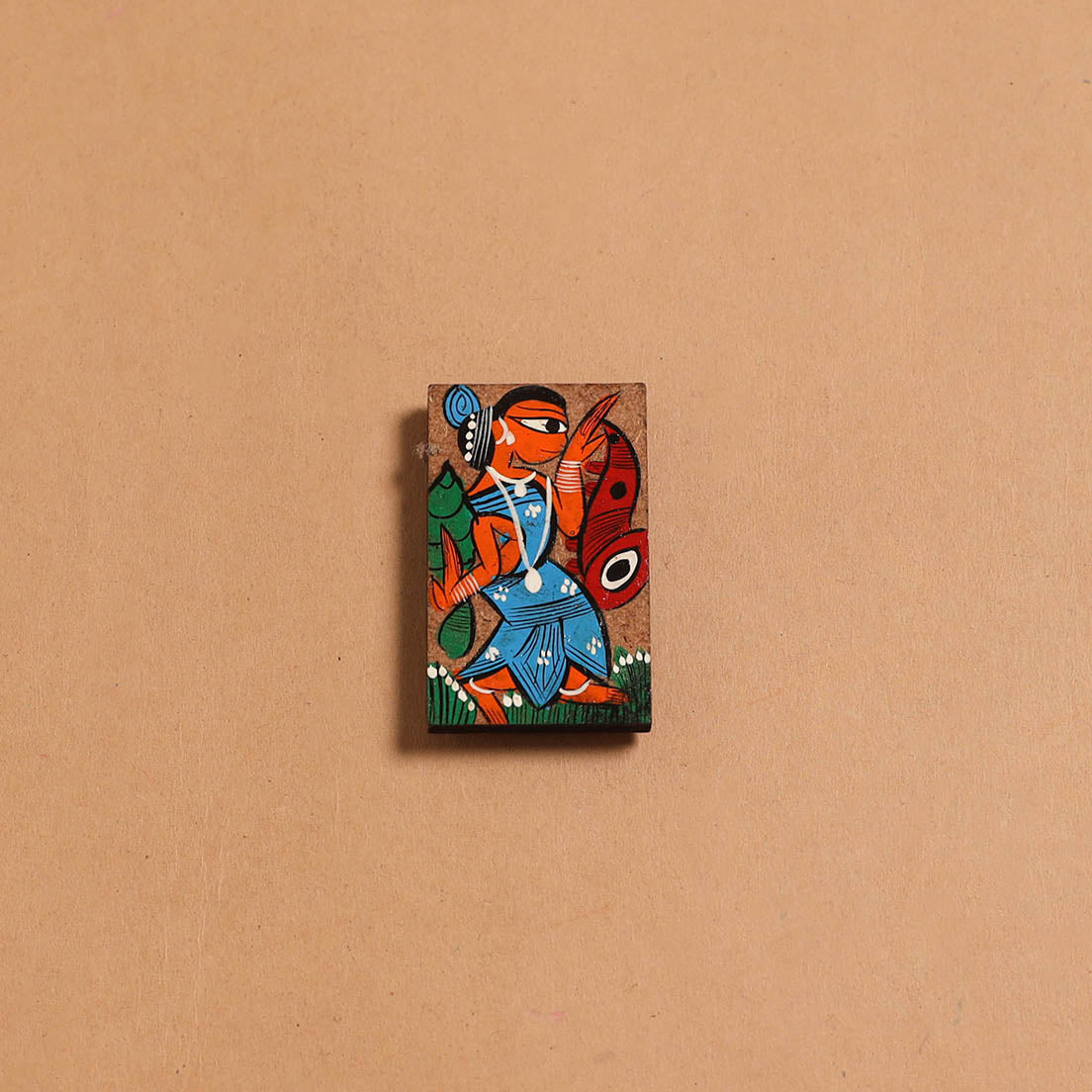 Patua handpainted wooden fridge magnet 139 - handcrafted