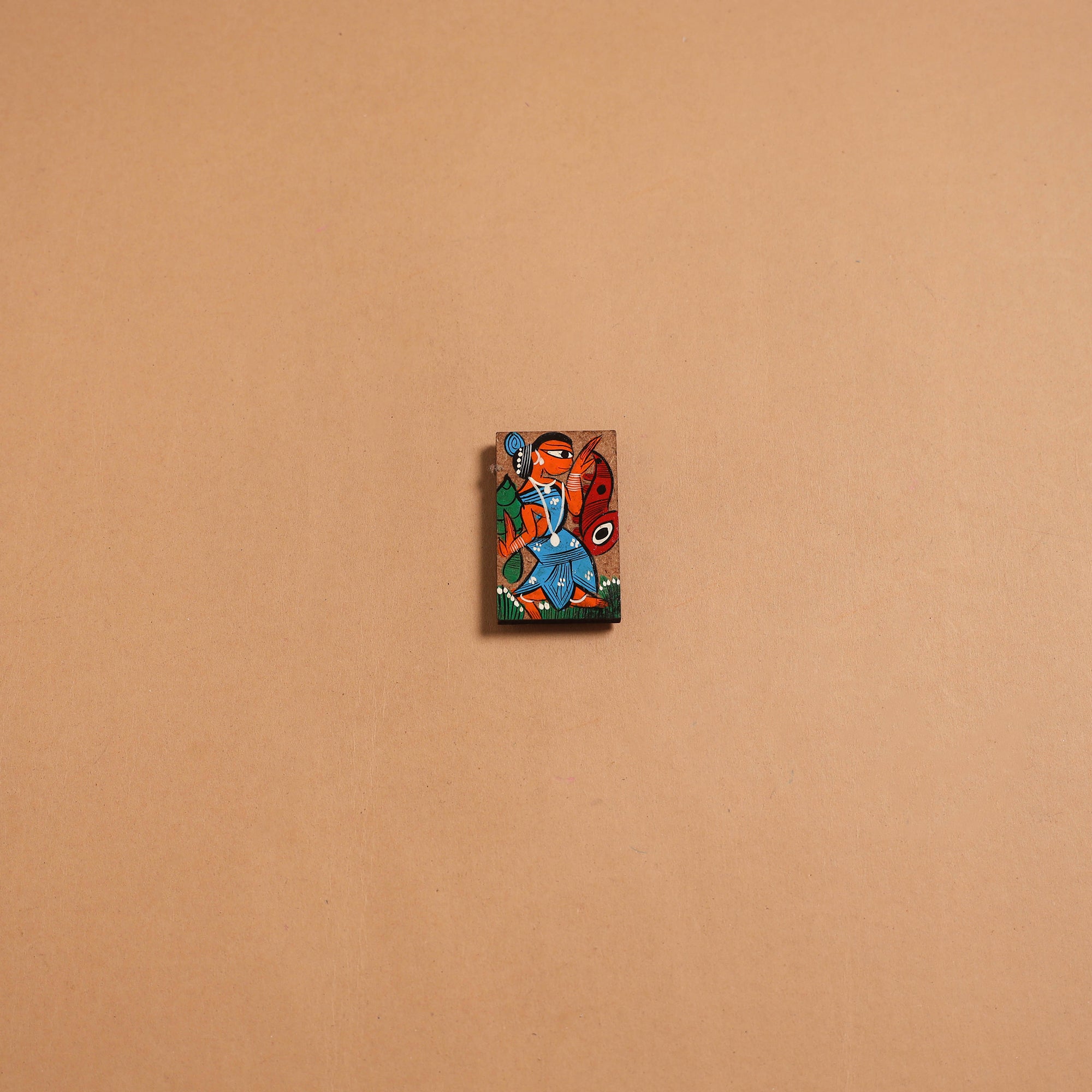 Patua handpainted wooden fridge magnet 139 - handcrafted