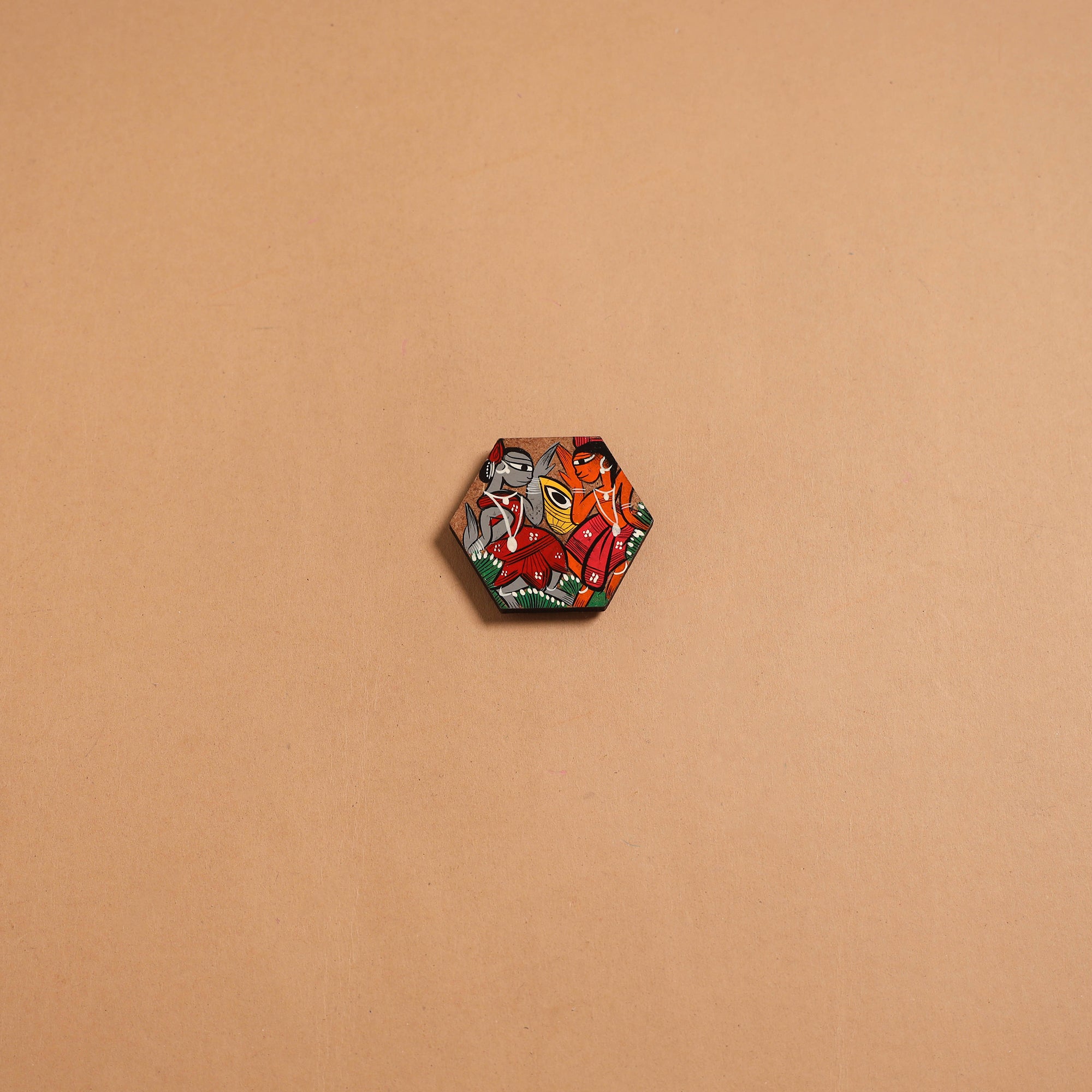 Patua handpainted wooden fridge magnet 140 - handcrafted