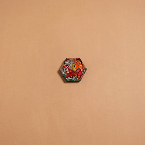 Patua handpainted wooden fridge magnet 140 - handcrafted