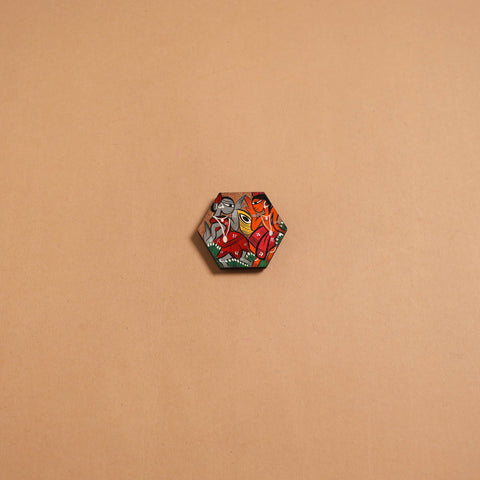 Patua handpainted wooden fridge magnet 140 - handcrafted