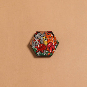 Patua handpainted wooden fridge magnet 140 - handcrafted