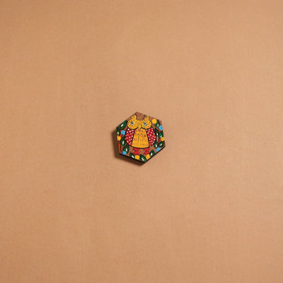 Patua handpainted wooden fridge magnet 141 - handcrafted