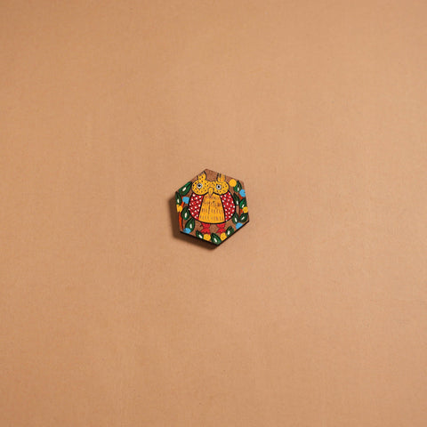 Patua handpainted wooden fridge magnet 141 - handcrafted