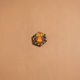 Patua handpainted wooden fridge magnet 141 - handcrafted