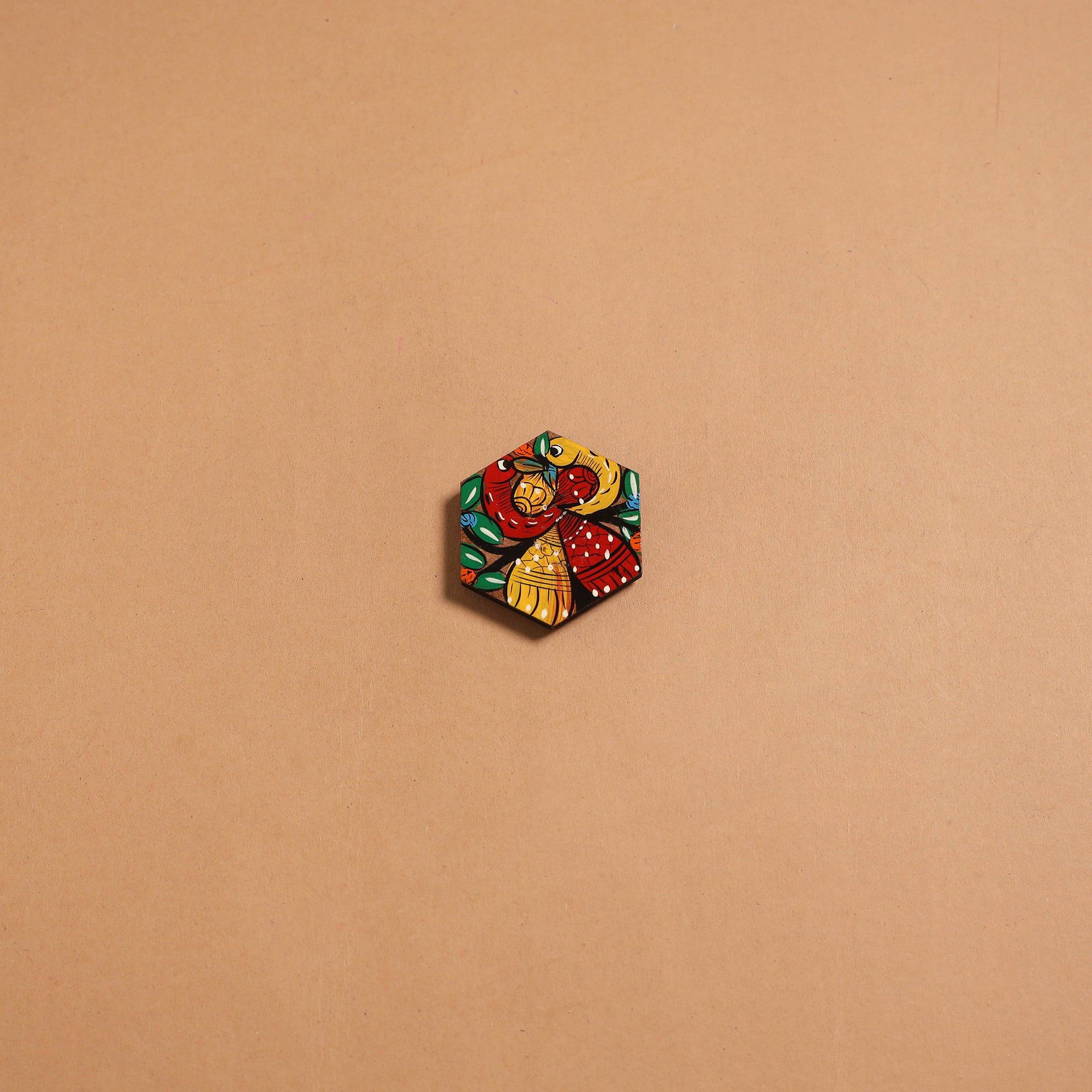 Patua handpainted wooden fridge magnet 142 - handcrafted