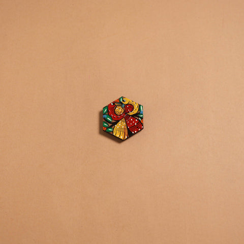 Patua handpainted wooden fridge magnet 142 - handcrafted