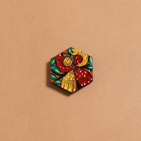 Patua handpainted wooden fridge magnet 142 - handcrafted