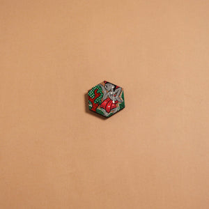 Patua handpainted wooden fridge magnet 144 - handcrafted