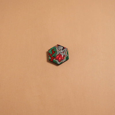 Patua handpainted wooden fridge magnet 144 - handcrafted