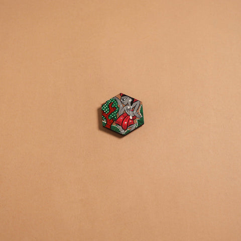 Patua handpainted wooden fridge magnet 144 - handcrafted