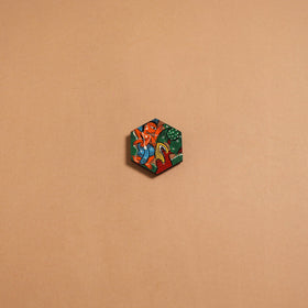 Patua handpainted wooden fridge magnet 145 - handcrafted