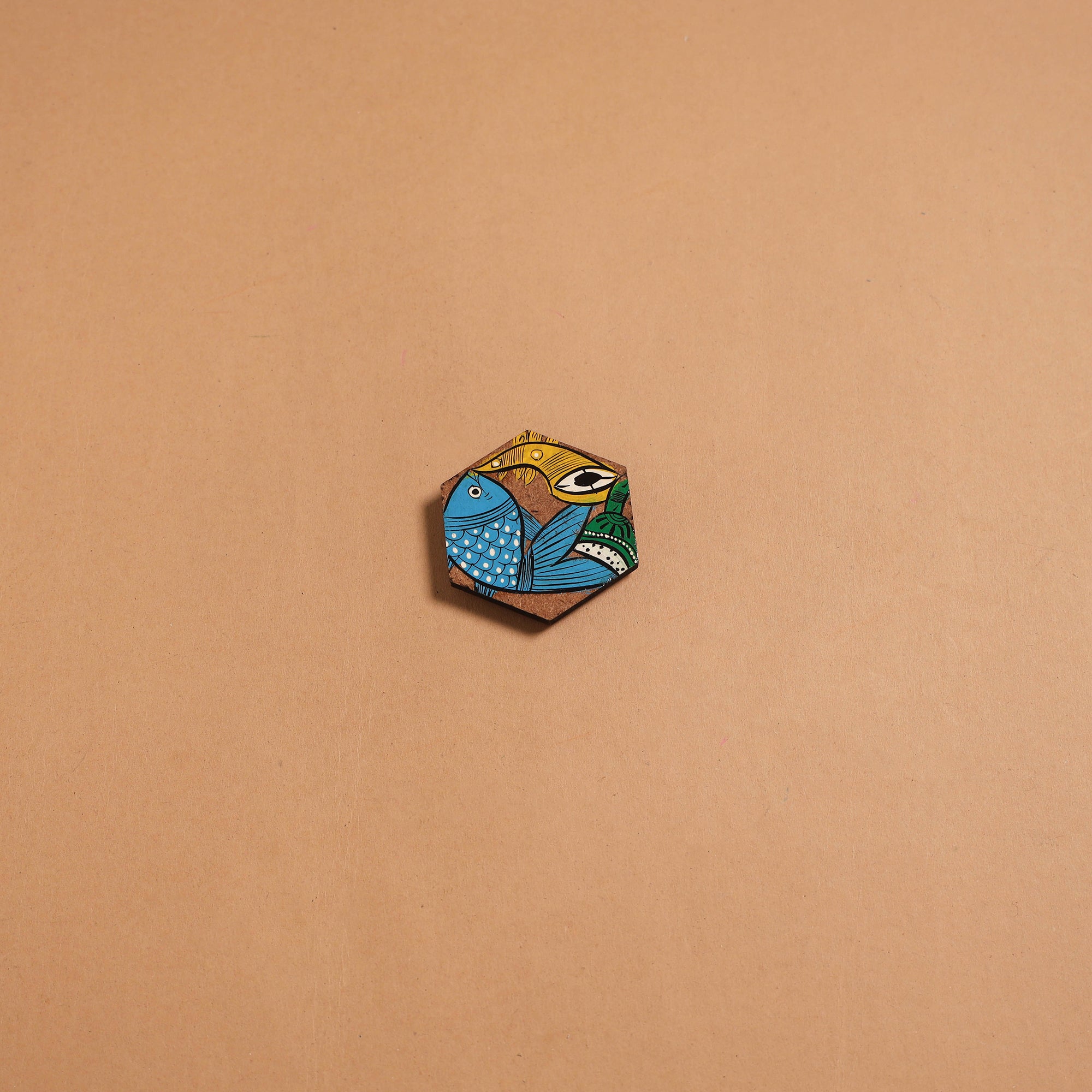 Patua handpainted wooden fridge magnet 147 - handcrafted