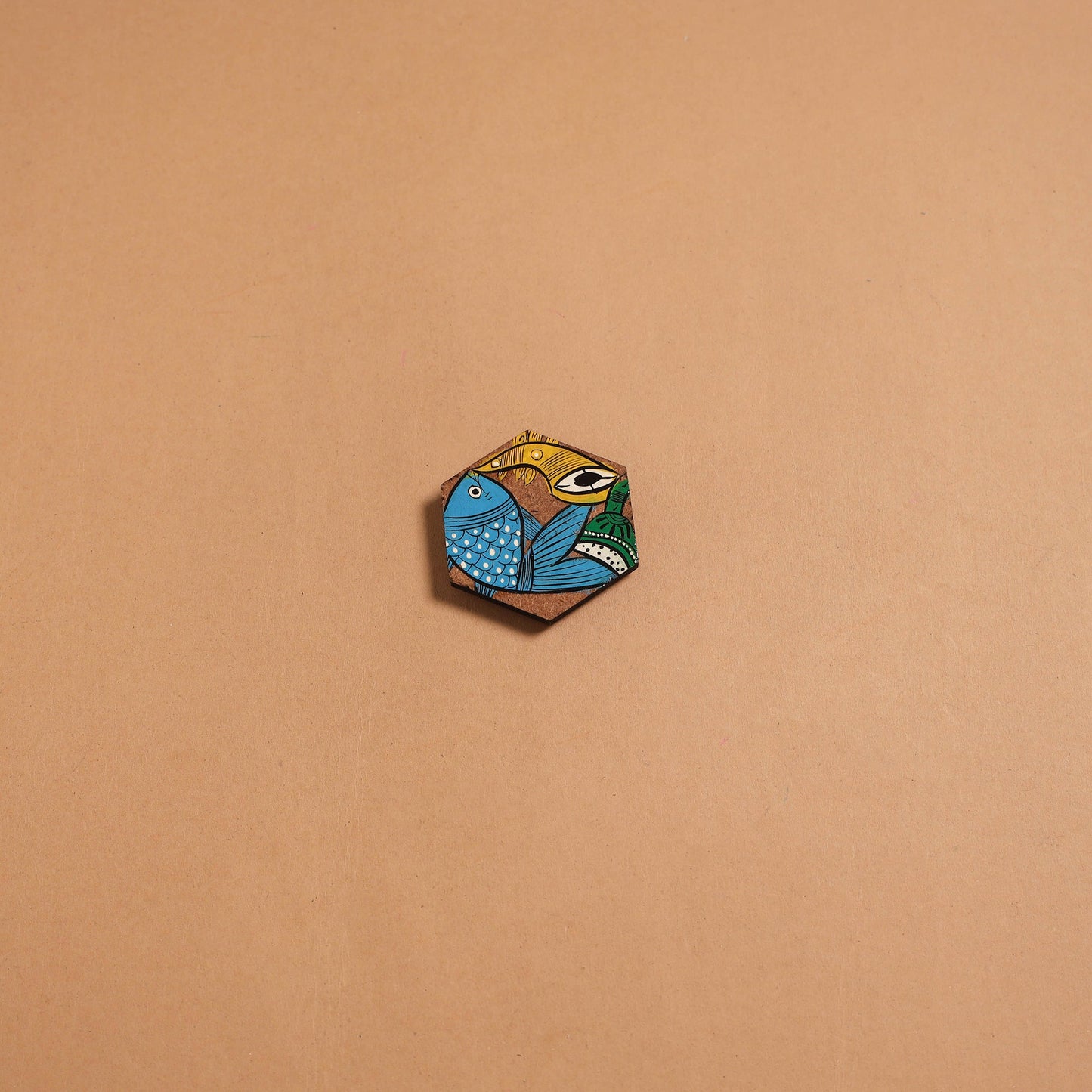 Patua handpainted wooden fridge magnet 147 - handcrafted