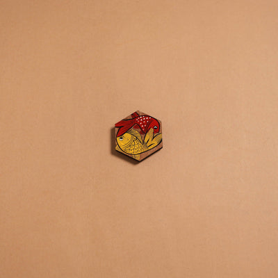 Patua handpainted wooden fridge magnet 148 - handcrafted