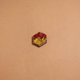 Patua handpainted wooden fridge magnet 148 - handcrafted