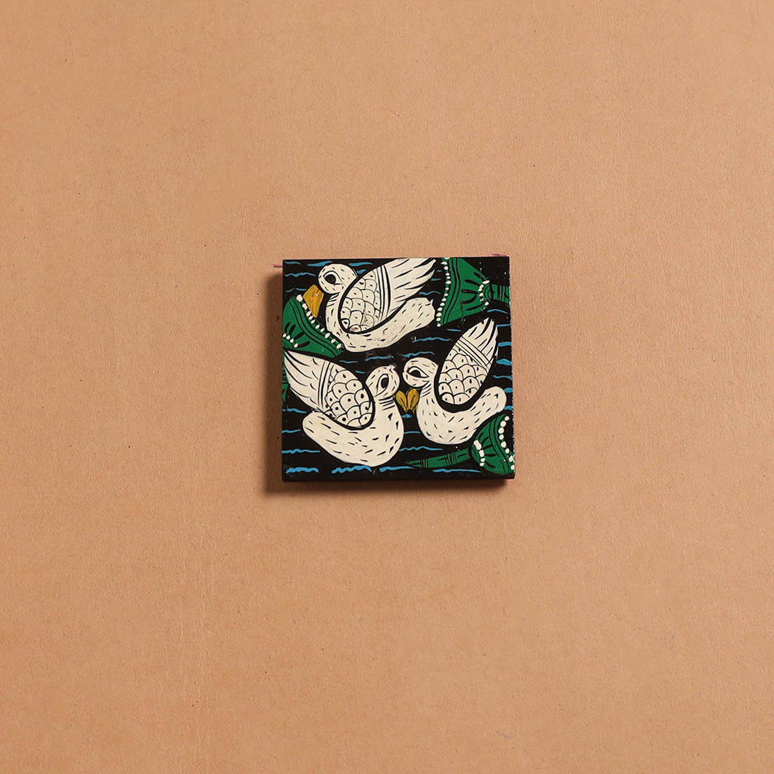 Patua handpainted wooden fridge magnet 89 - handcrafted