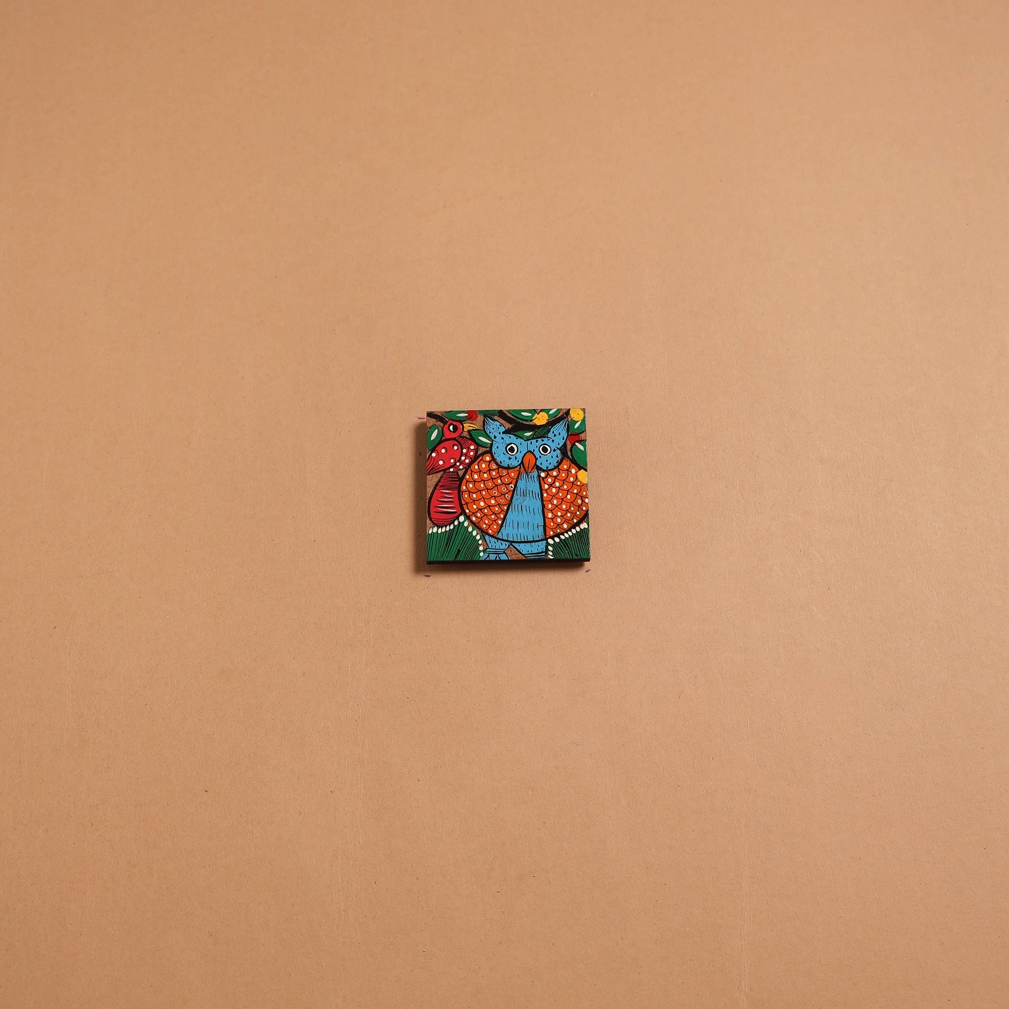 Patua handpainted wooden fridge magnet 90 - handcrafted