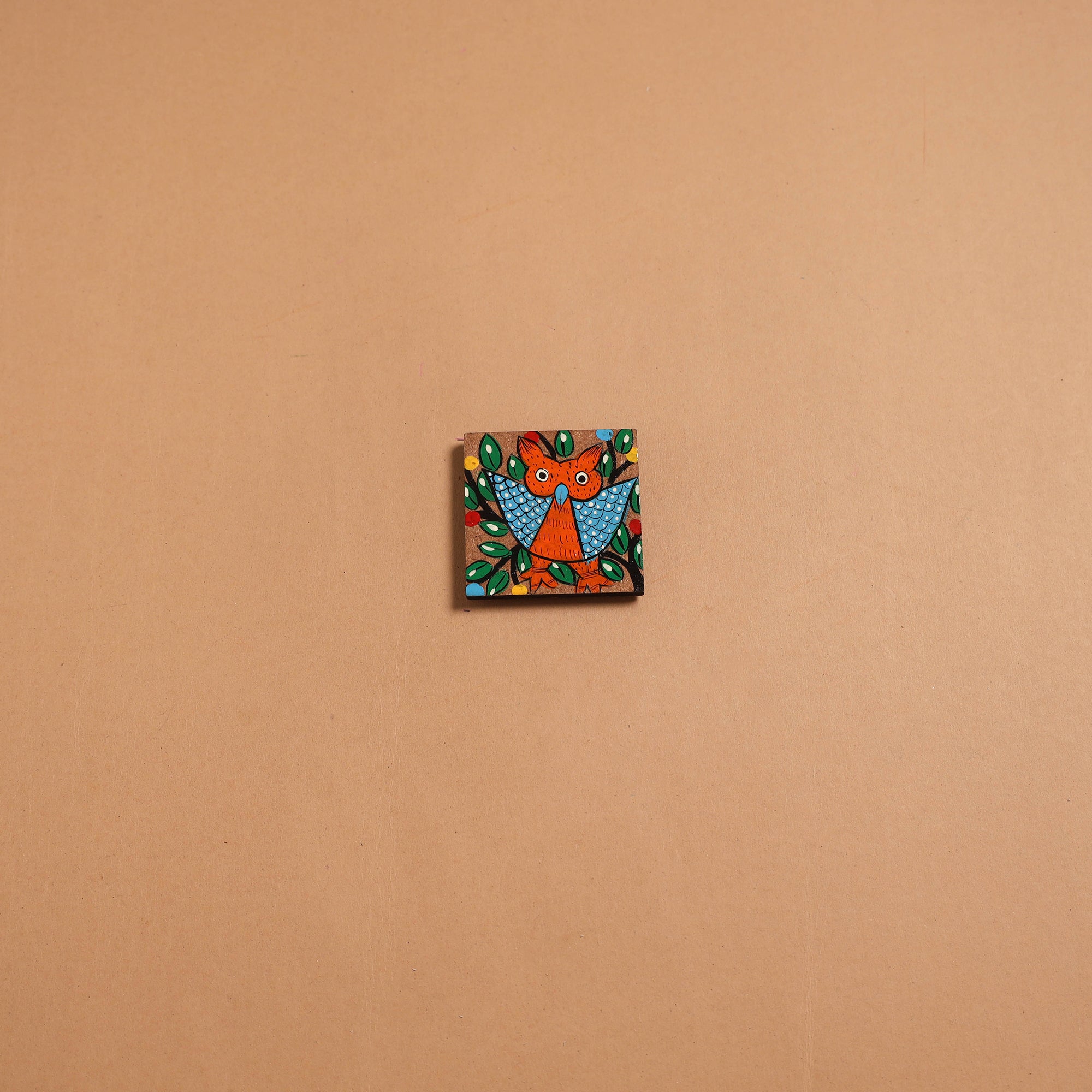 Patua handpainted wooden fridge magnet 91 - handcrafted