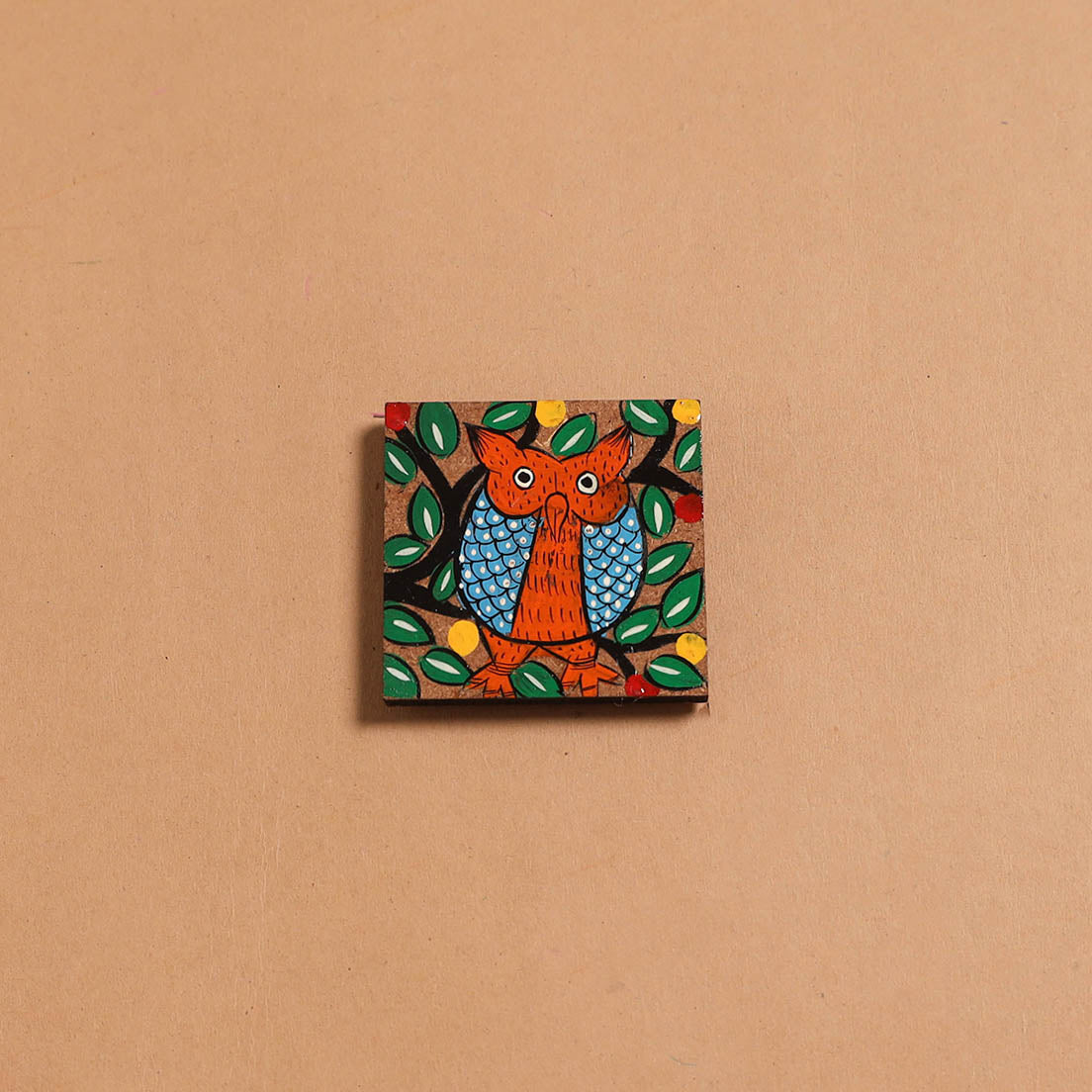 Patua handpainted wooden fridge magnet 94 - handcrafted