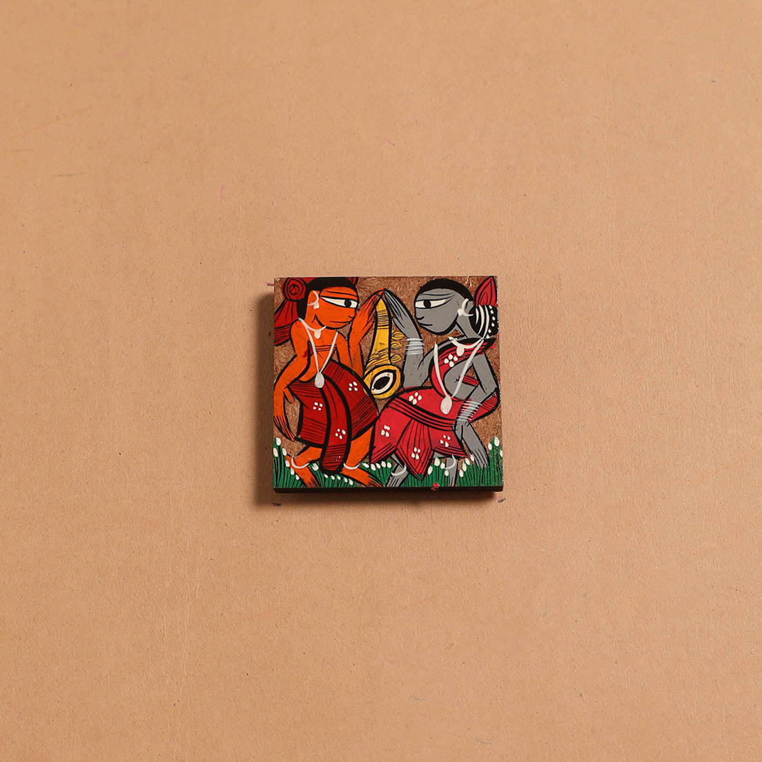 Patua handpainted wooden fridge magnet 96 - handcrafted