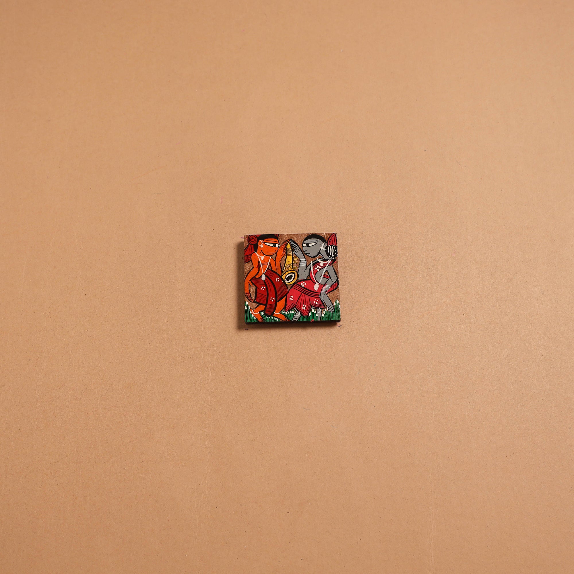 Patua handpainted wooden fridge magnet 96 - handcrafted