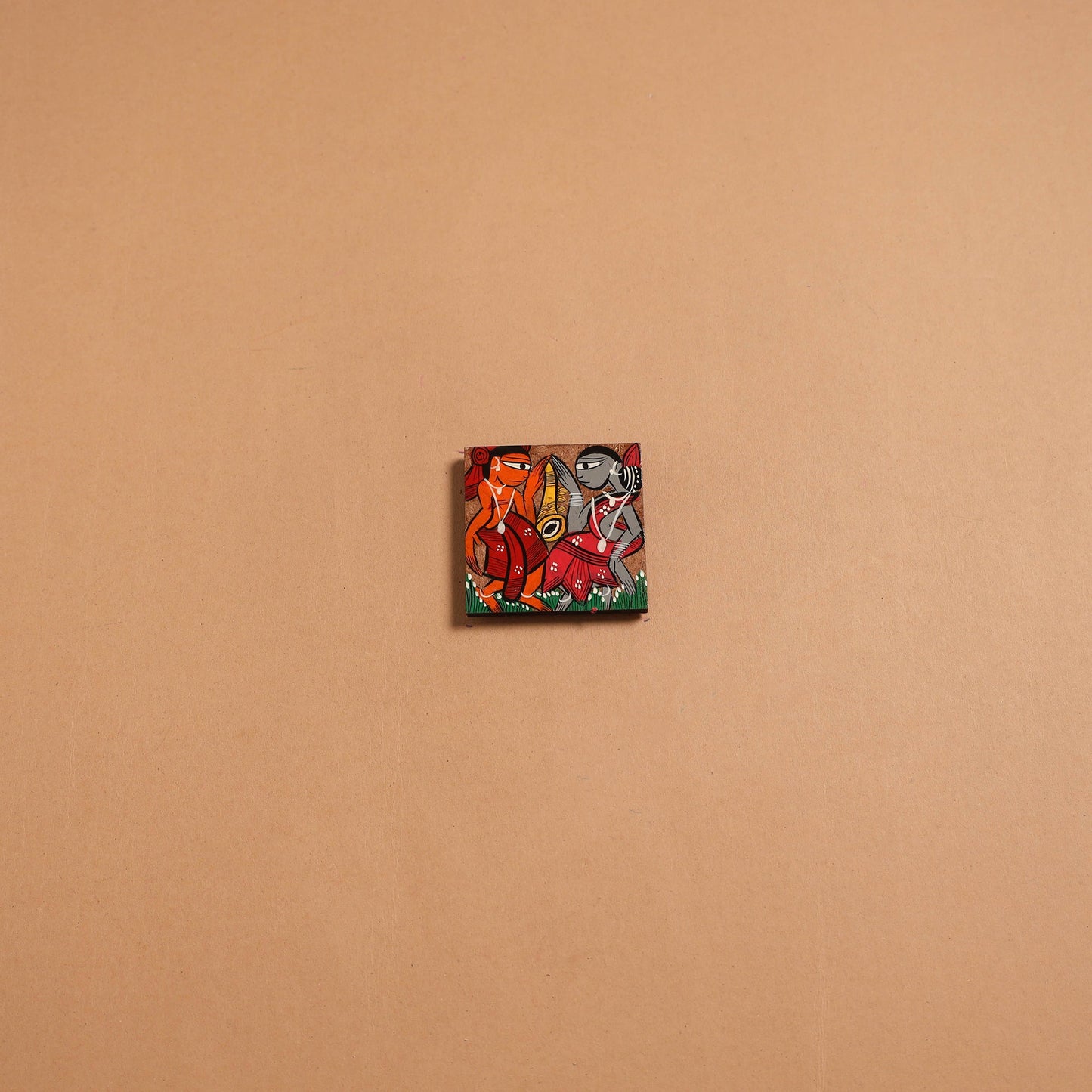 Patua handpainted wooden fridge magnet 96 - handcrafted