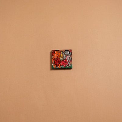 Patua handpainted wooden fridge magnet 96 - handcrafted