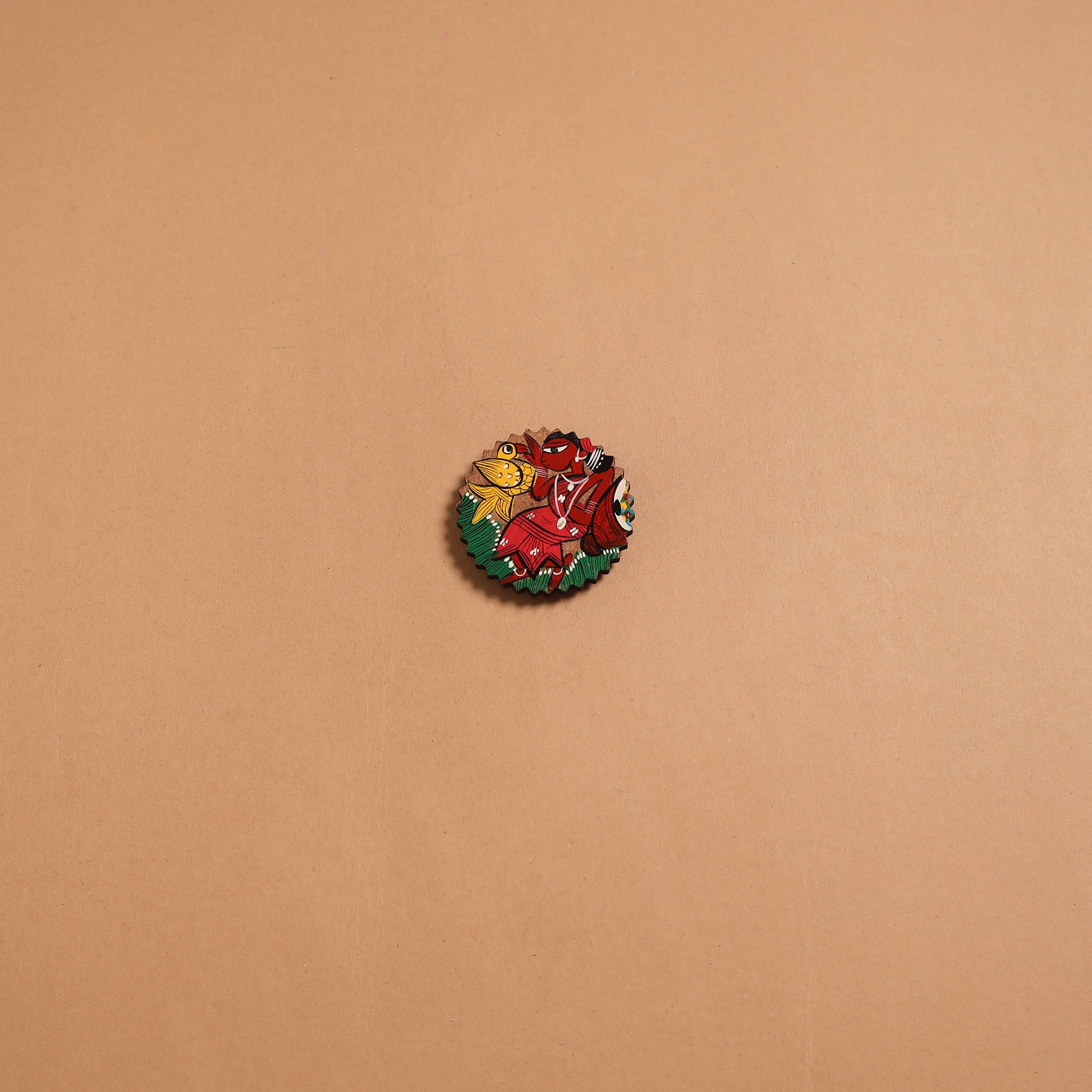 Patua handpainted wooden fridge magnet 98 - handcrafted