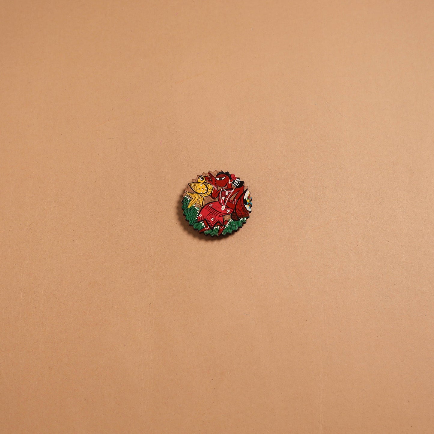 Patua handpainted wooden fridge magnet 98 - handcrafted