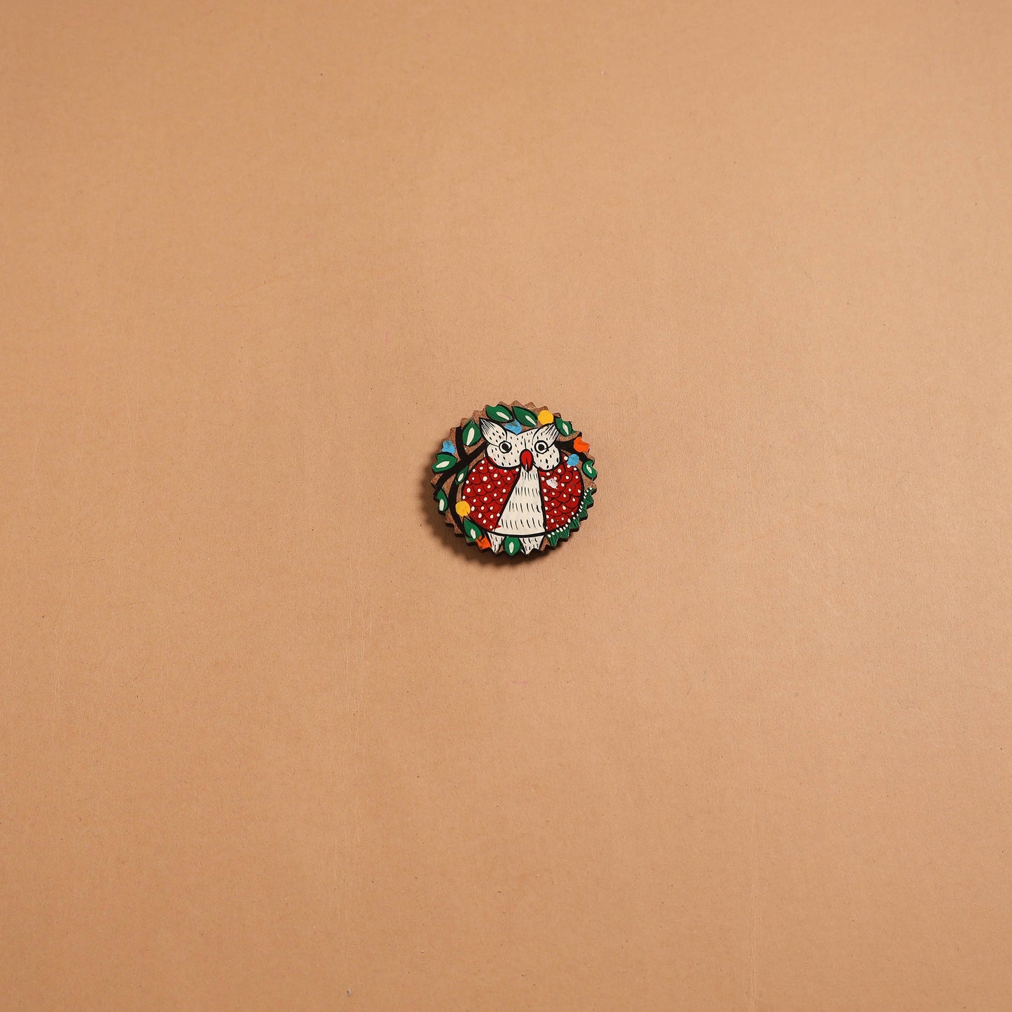 Patua handpainted wooden fridge magnet 99 - handcrafted