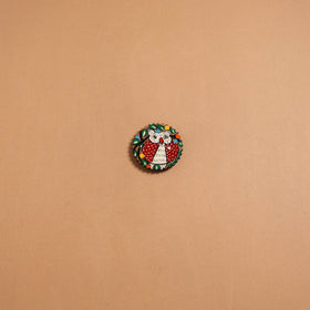 Patua handpainted wooden fridge magnet 99 - handcrafted