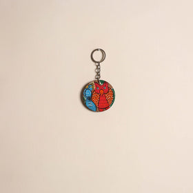 Patua handpainted wooden keychain 46 - handcrafted