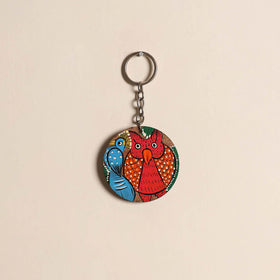 Patua handpainted wooden keychain 46 - handcrafted